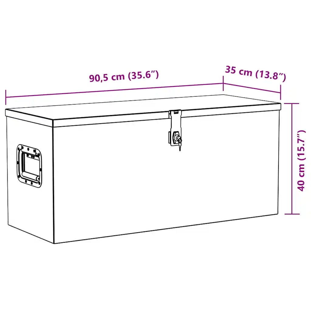 Cassetta in Alluminio 90,5x35x40 cm Argento 142940