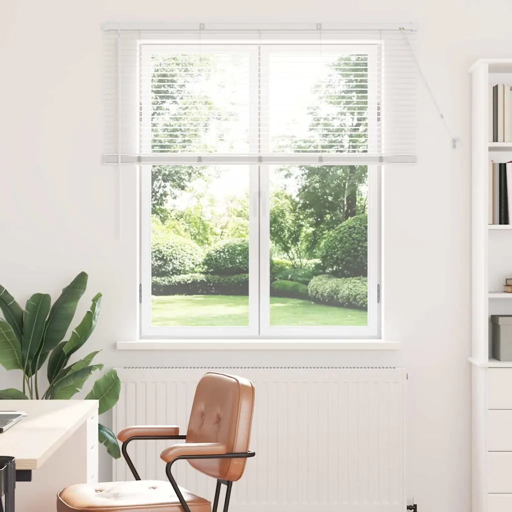 Tendaggi a Veneziana | Tenda a lamelle Bianco 130 x 125 cm Alluminio