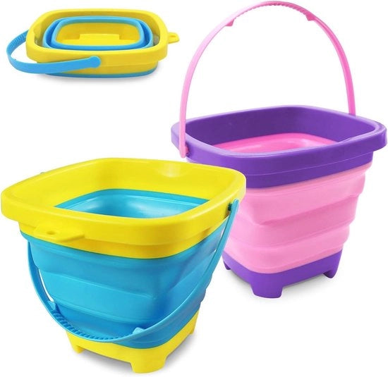 Emmezzatori da spiaggia pieghevoli - 2 pezzi - Rosa-violaceo e blu-giallo