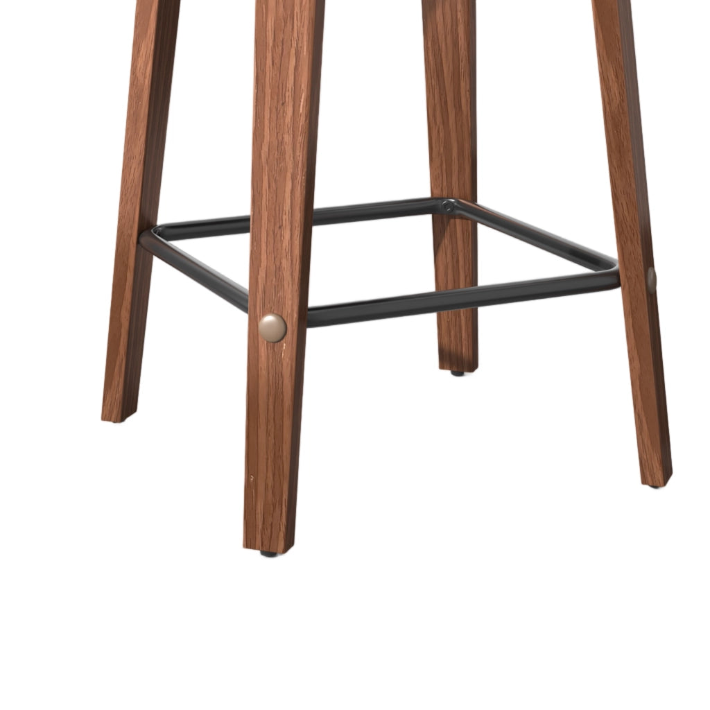 SGABELLO DA BAR con schienale ergonomico Nero e Noce scuro
