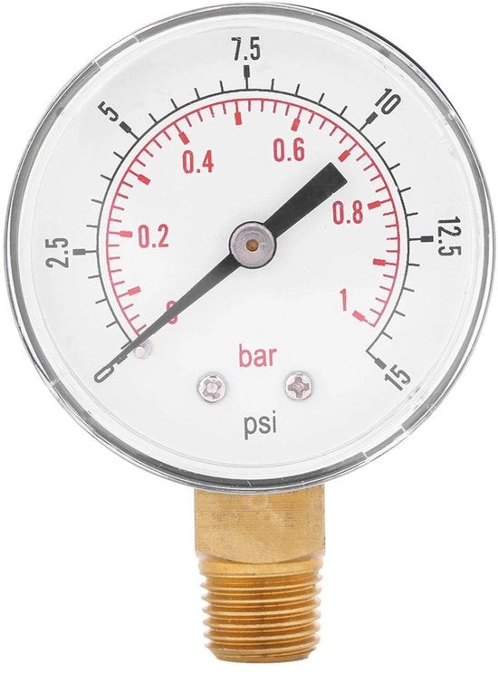 Manometro da 0 a 15psi/0 a 1bar - Drukmeter Mini - Bilico