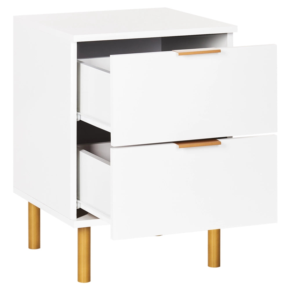 Comodino oro bianco 2 cassetti Camera da letto moderna e retrò