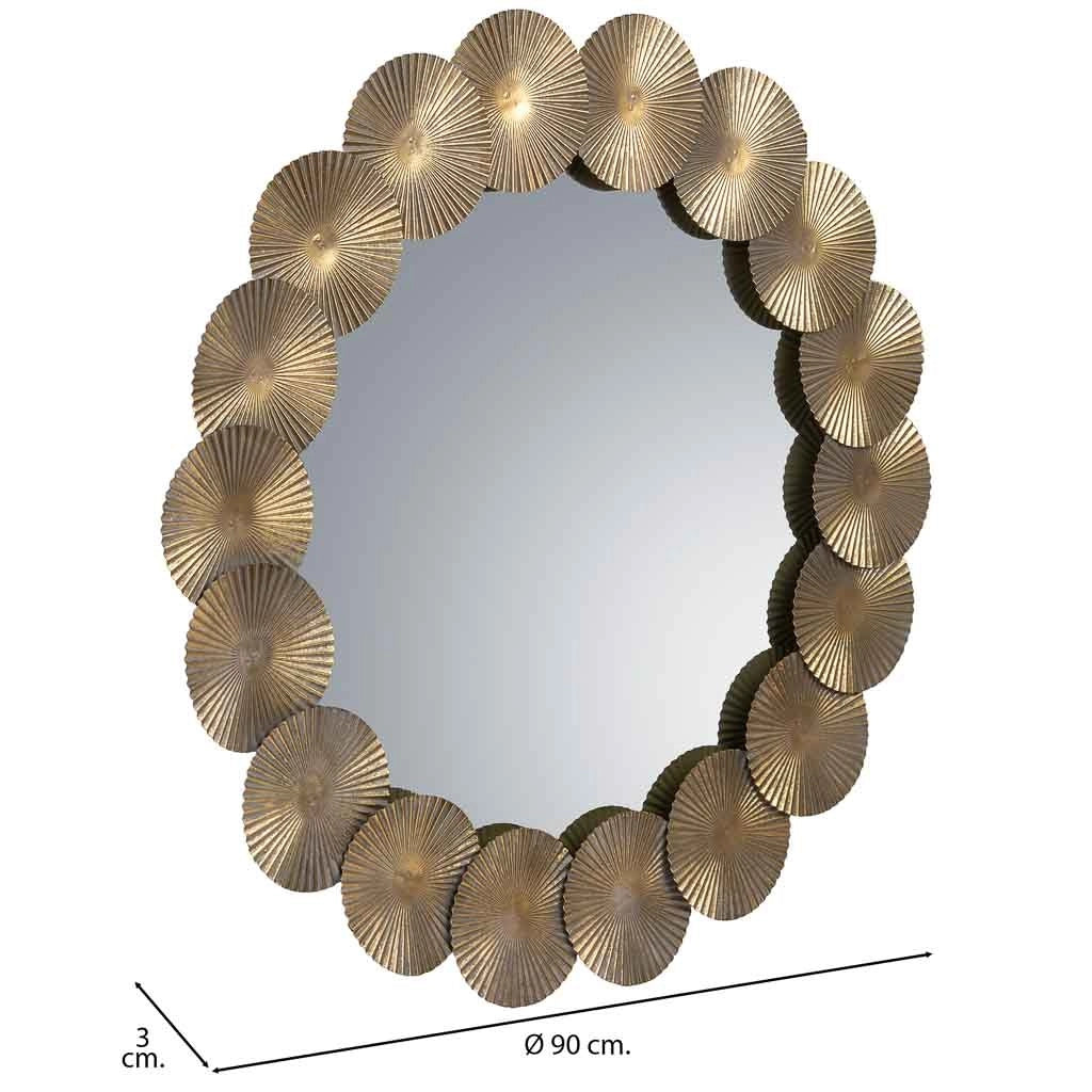 Specchio da parete in metallo 90x90x03h cm