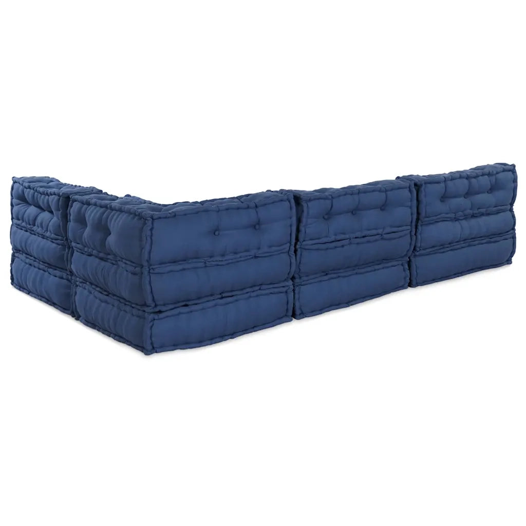 Unità di Divano Modulare 4 pcs Indaco Tessuto 3315088