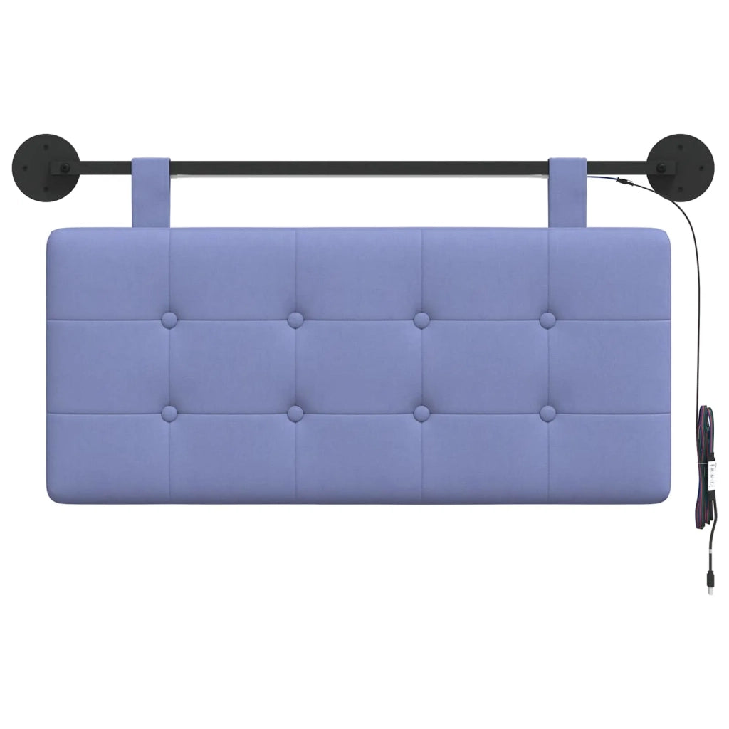 Testiera sospesa Con luce LED Blu jeans Tessuto 3424377
