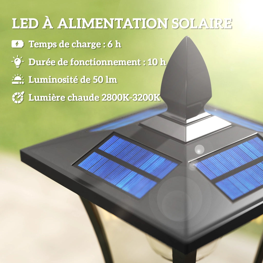 Lampada da giardino solare con fioriera ¨C zephmum ¨C nero 160cm