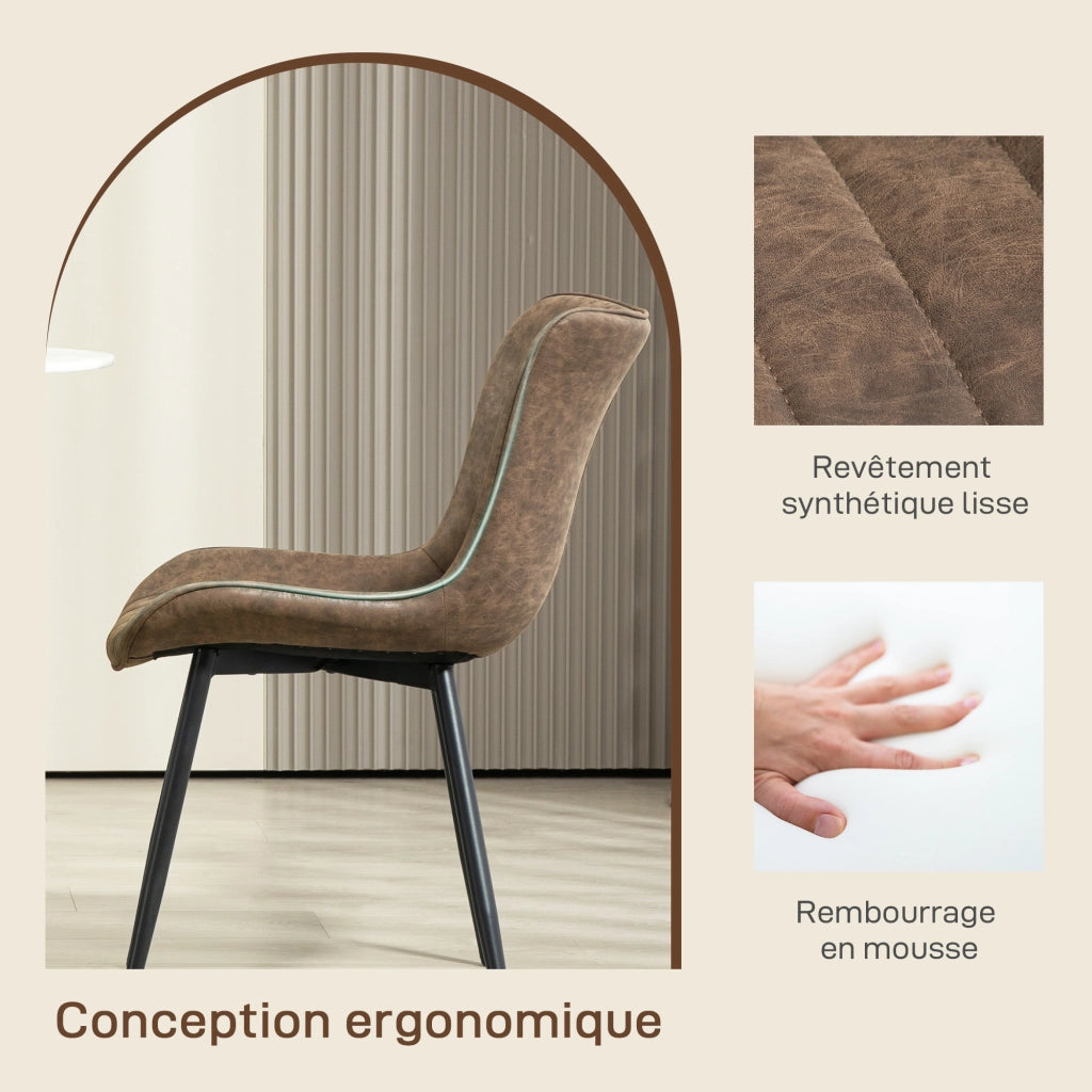Sedia da pranzo design moderno imbottita ¨C Minimal ¨C marrone