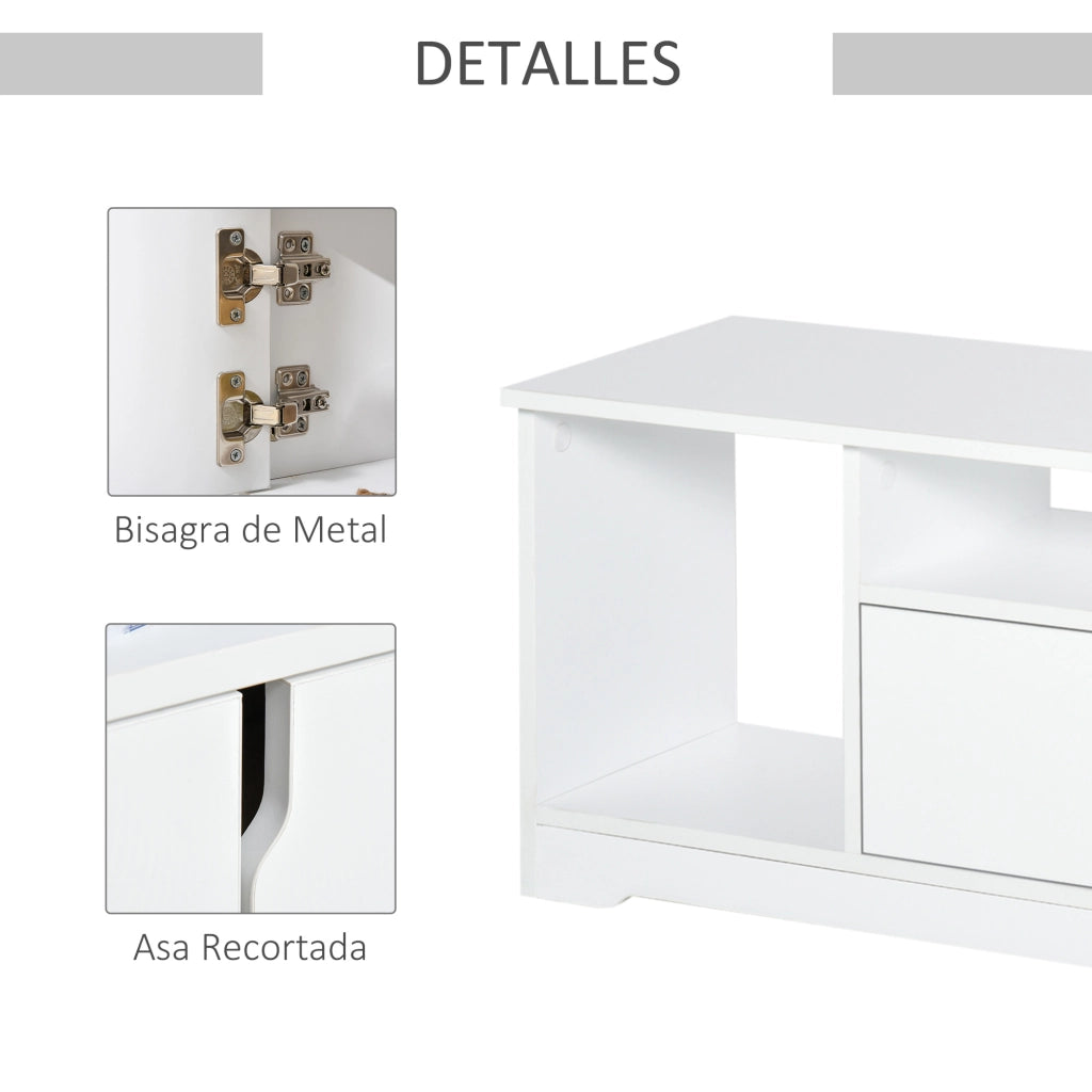 Mobile TV con ante e ripiani ¨C Minimal ¨C Bianco 120x30x41 cm