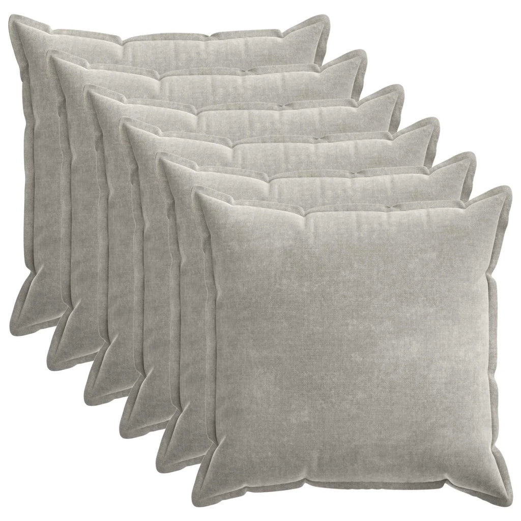 Federa 6 pz HOUTEN Grigio Chiaro 80 x 80 cm Tessuto Chenille 921680