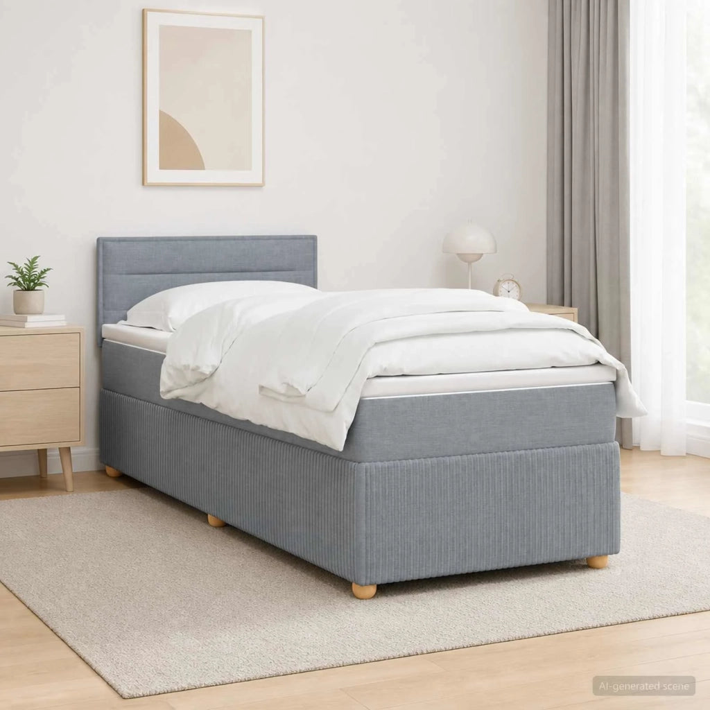 Letto box spring con materasso Grigio Chiaro 80 x 200 cm 3452792