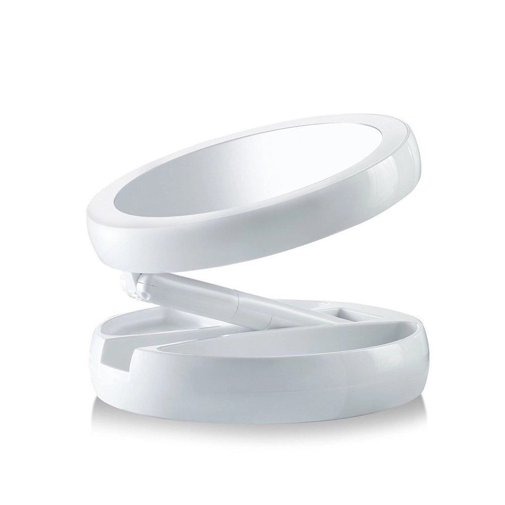 Trade Shop - Specchio Da Tavolo Zoom 3x Con Supporto + Rotazione 360 Gradi Donne Bellezza -