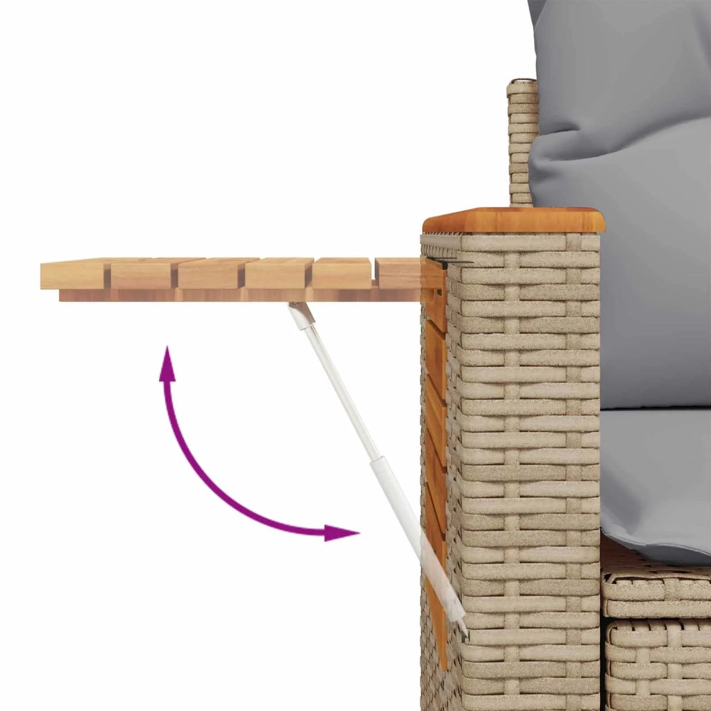 Set Divano da Giardino 11 pcs Beige polyrattan 3363027