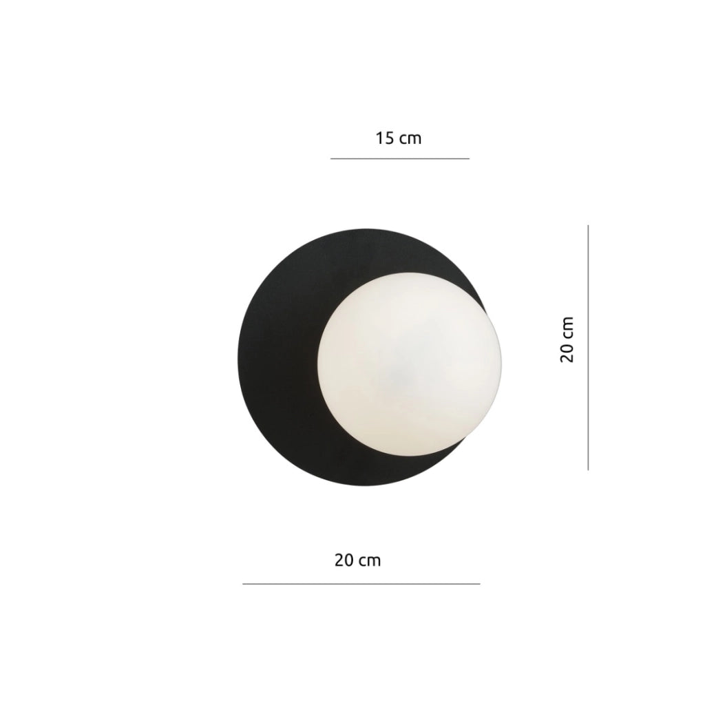 Applique da parete OSLO nero/opalino E14 1 luce Emibig