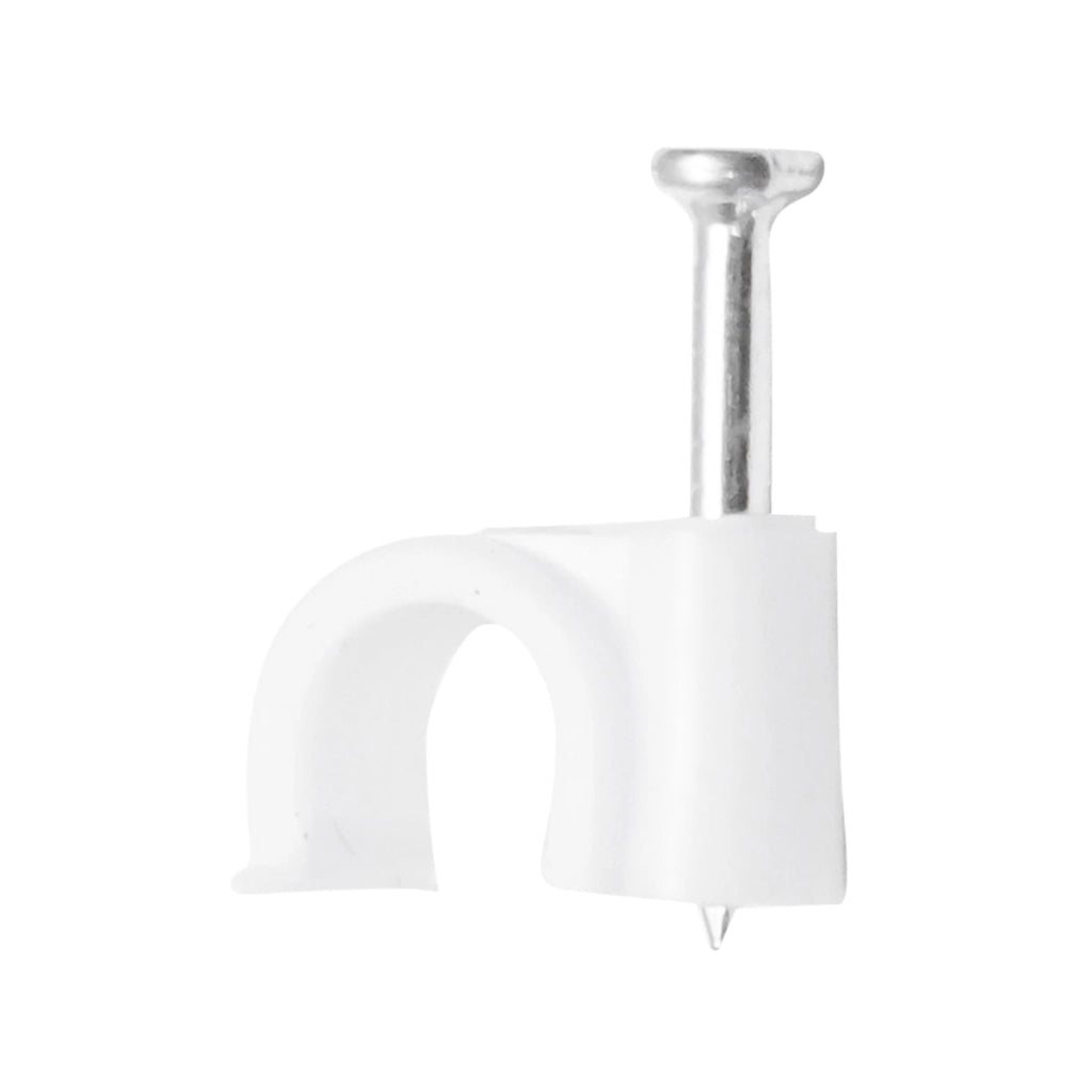 Clip per chiodi da 6 mm per fissaggio cavi, 100 pezzi