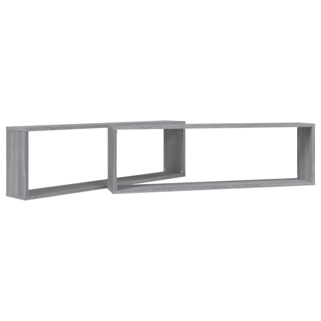 Mensole Cubo Muro 2pz Grigio Sonoma 100x15x30 Legno Multistrato 815909