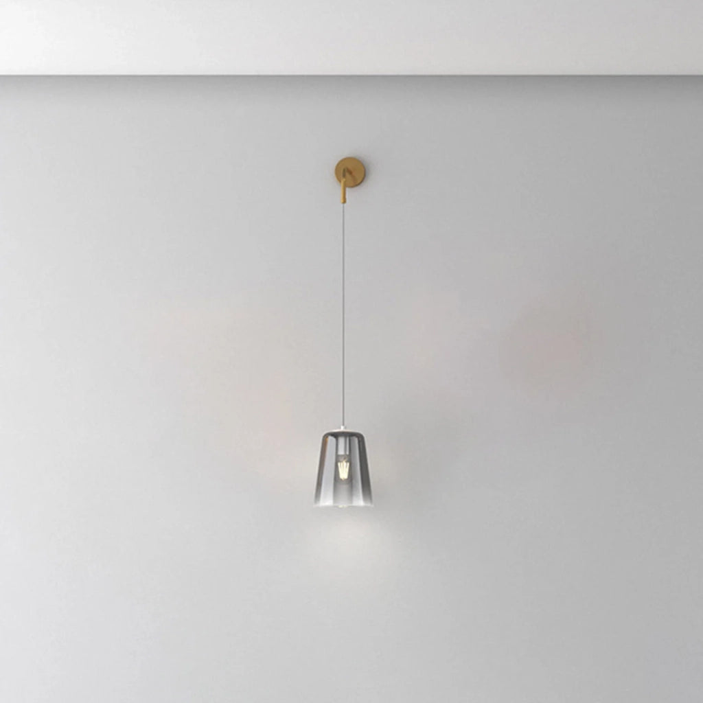 Applique Contemporanea Shaded Metallo Ottone Vetro Cromo 1 Luce E27