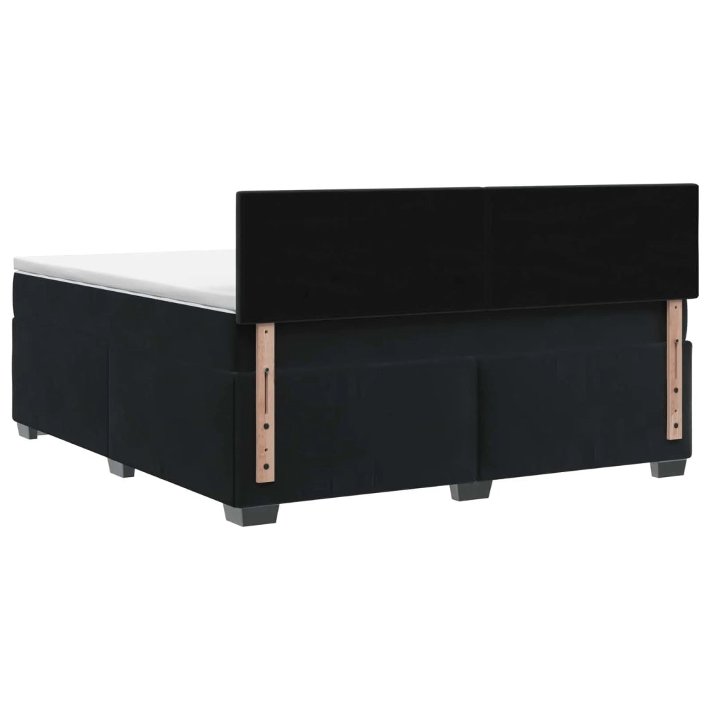 Letto box spring con materasso Nero 160 x 200 cm Velluto 3450748
