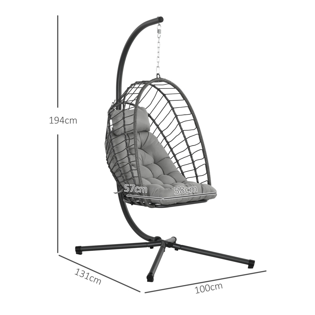 Poltrona Sospesa in Rattan ¨C Minimal ¨C Grigio
