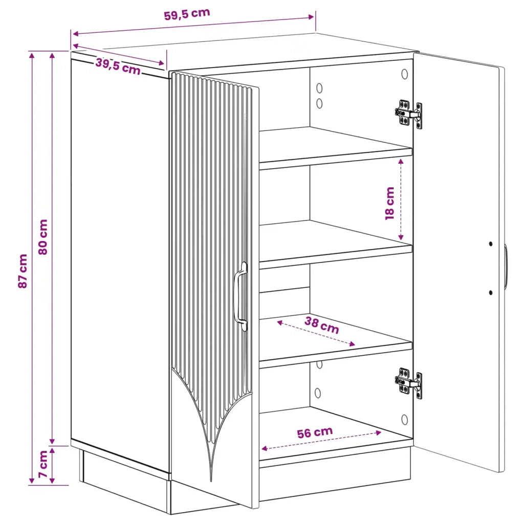 Mobile per scarpe HOORN 59,5 x 39,5 x 87 cm Rovere Fumo 897310