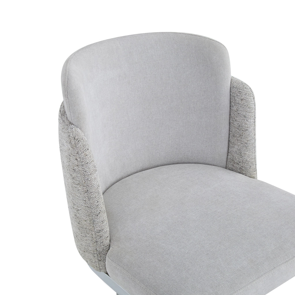 SEDIA Set da 2 pezzi Chenille Grigio e Argento