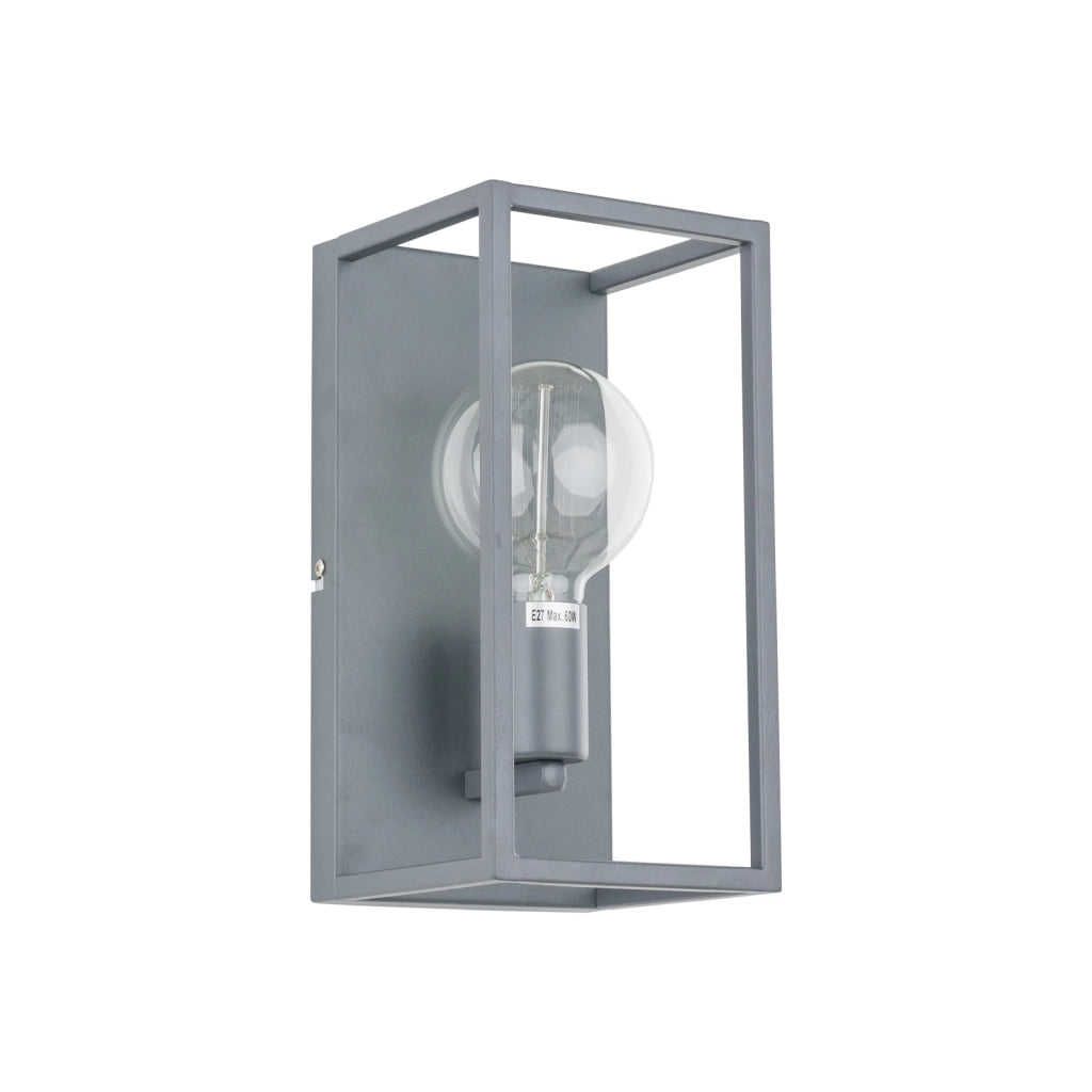 Applique Italux Sigalo LED industriale grigio E27 28cm