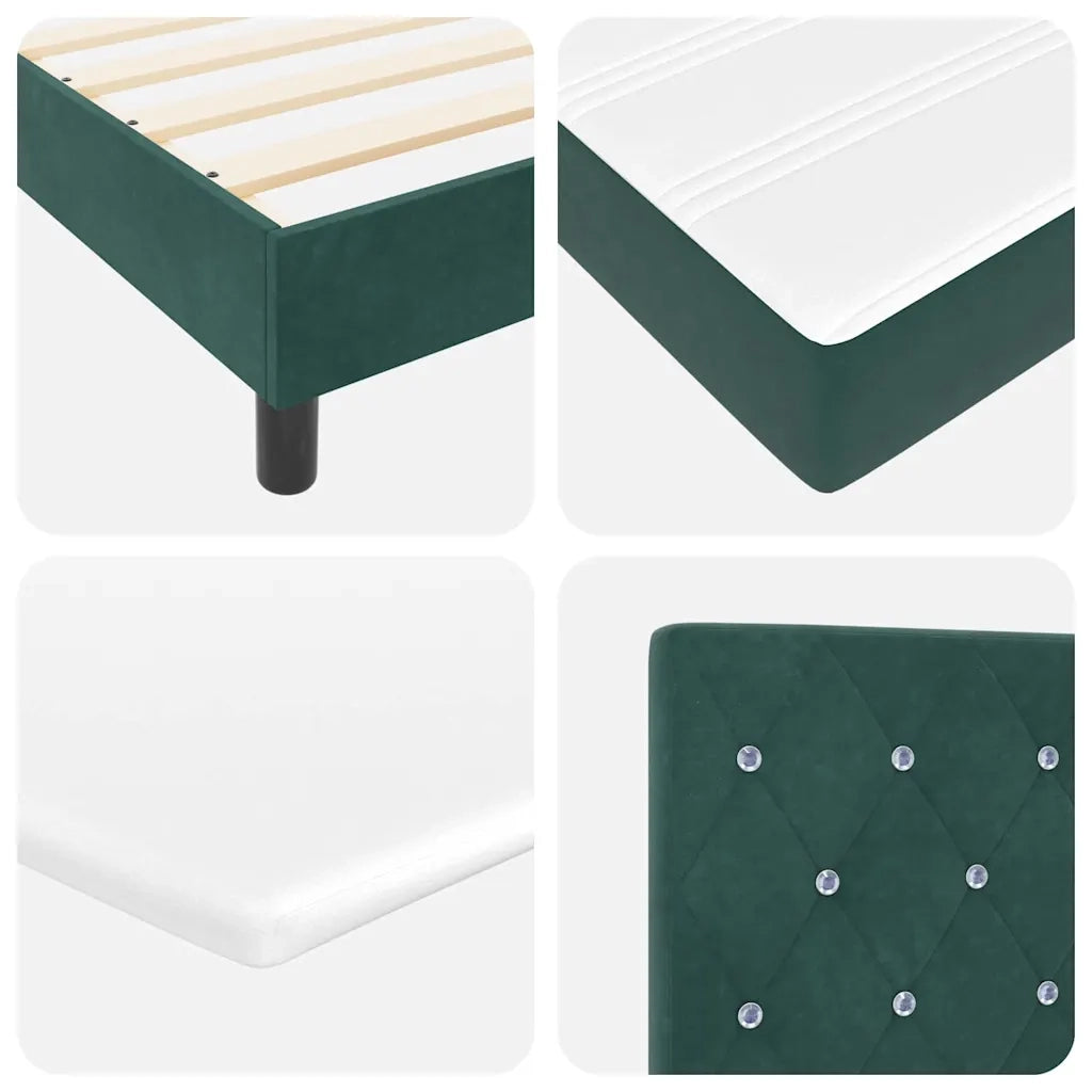 Letto a molle con materasso Verde Scuro 140 x 190 cm Velluto 3339107