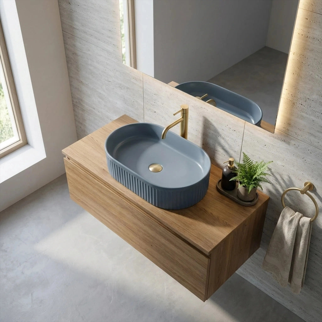 Lavabo Da Appoggio Rea Vanda Blueberry Matt