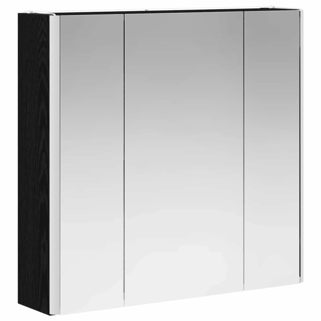 Mobiletto per specchio da bagno Rovere Nero 889248