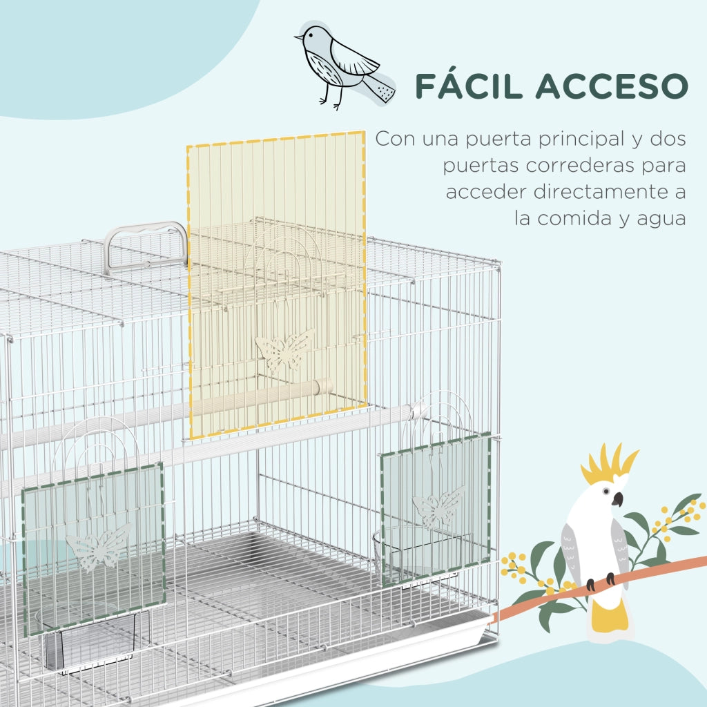 Gabbia per Uccelli ¨C Minimal ¨C Bianco 60x41x41 cm