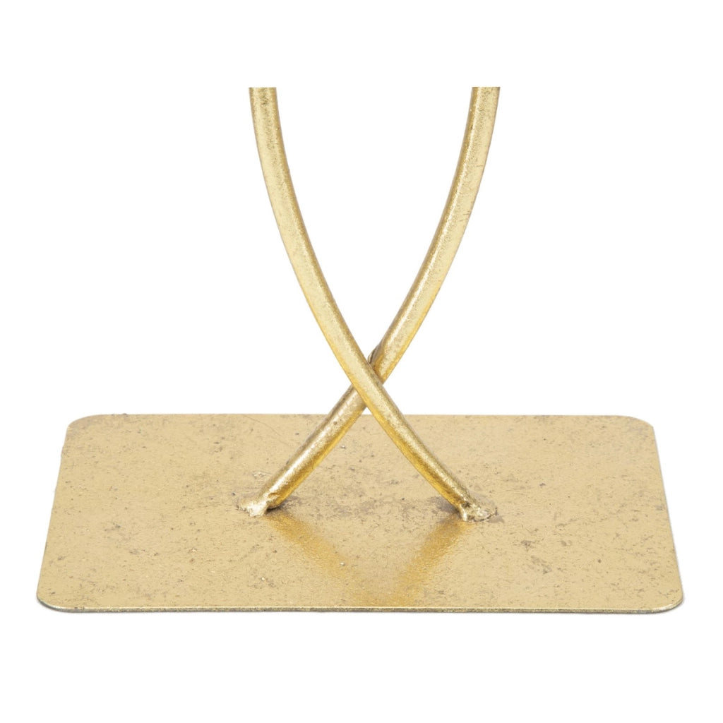 Scultura decorativa Leaf Glam in ferro dorato