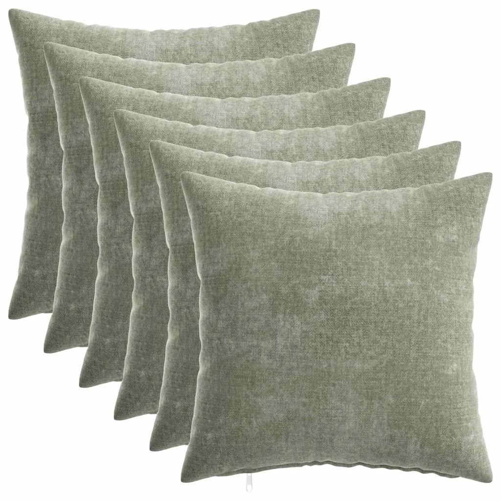Federa 6 pz HEERLEN Verde 40 x 40 cm Tessuto Chenille 908513