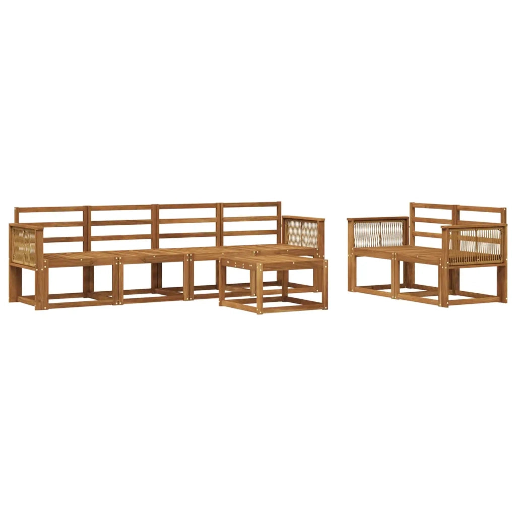 Set di divani da esterno 7 pcs Naturale