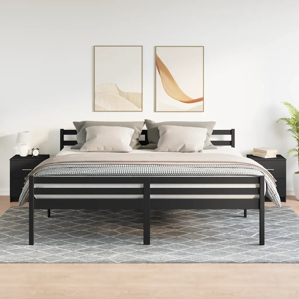Comodini 2 pz con 2 Cassetti Neri 40x36x50 cm 858788
