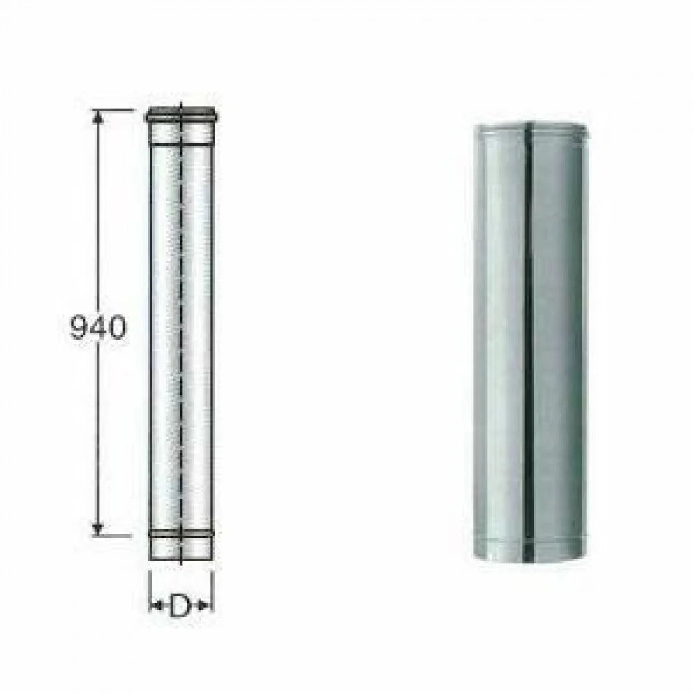 Inox mono parete aisi 316 tubo l .1000 d.220