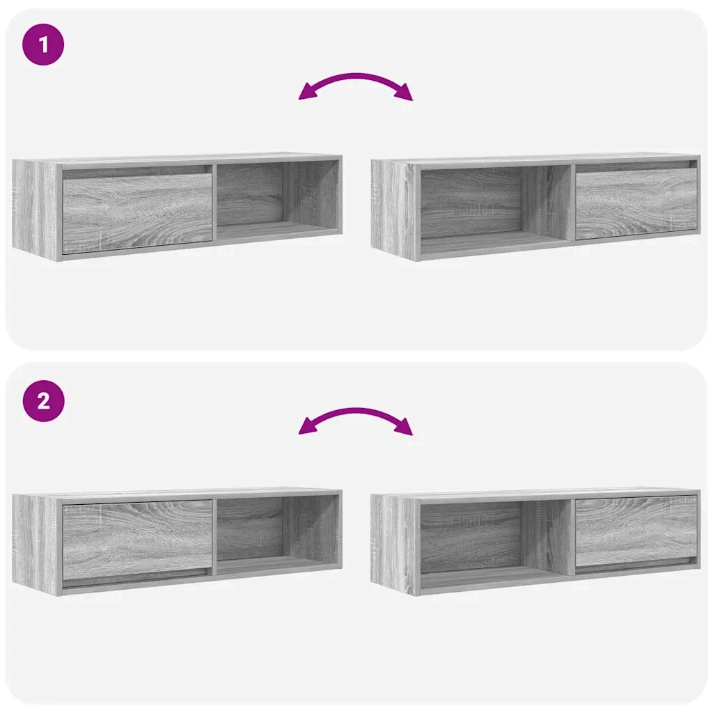 Mobile TV Grigio Sonoma 100x31x25,5 cm in Legno Multistrato 861482