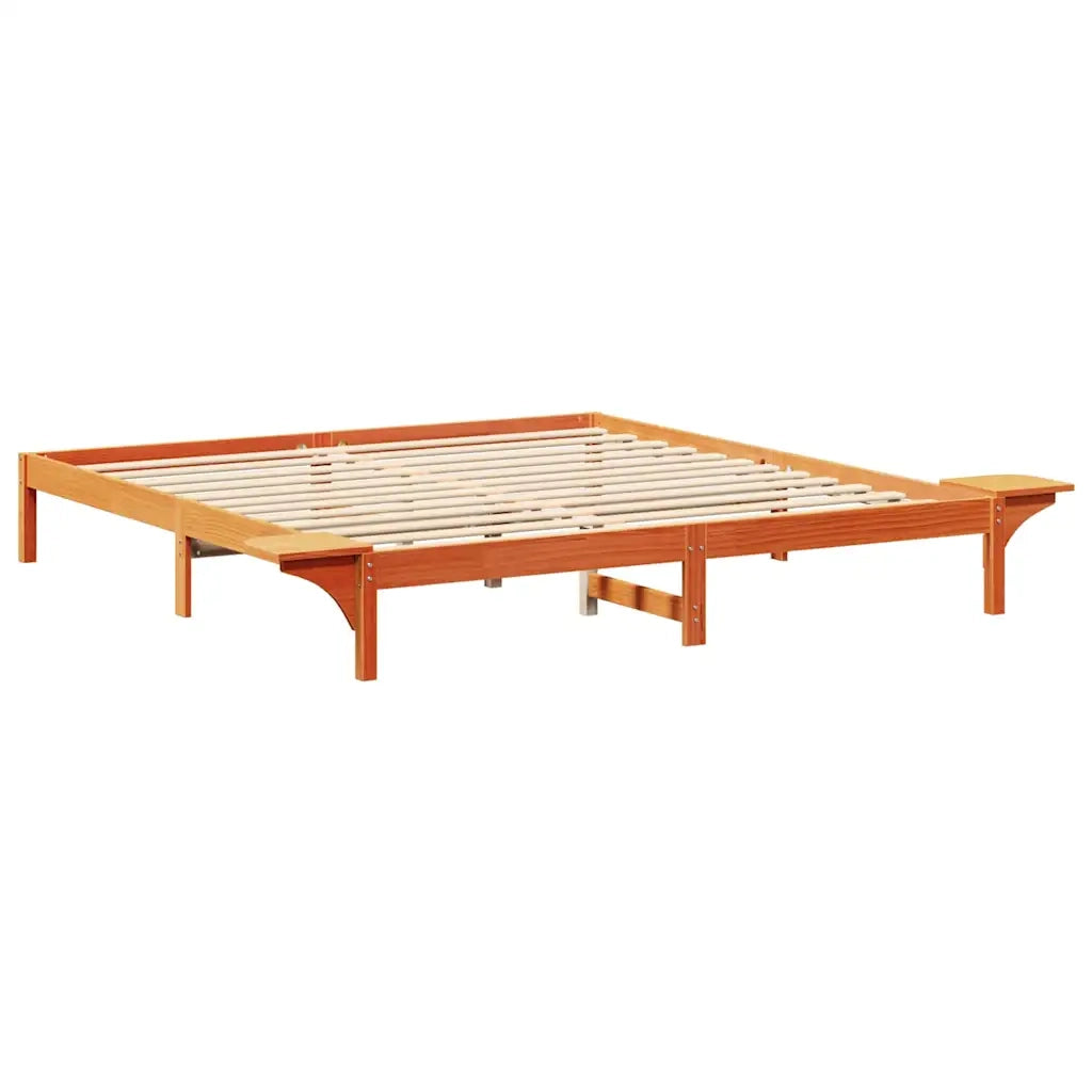 Struttura del letto Marrone cerato 200 x 200 cm Pino massello 873177