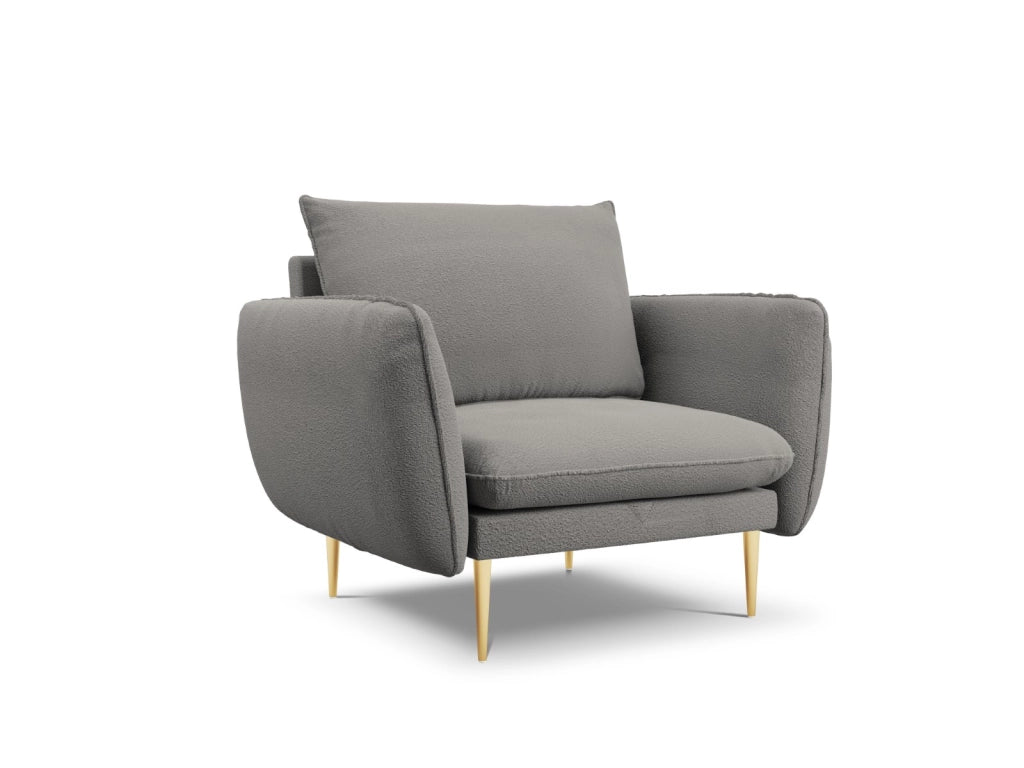 Cosmopolitan Design - Poltrona "Vienna" in bouclé grigio 