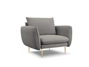 Cosmopolitan Design - Poltrona "Vienna" in bouclé grigio 