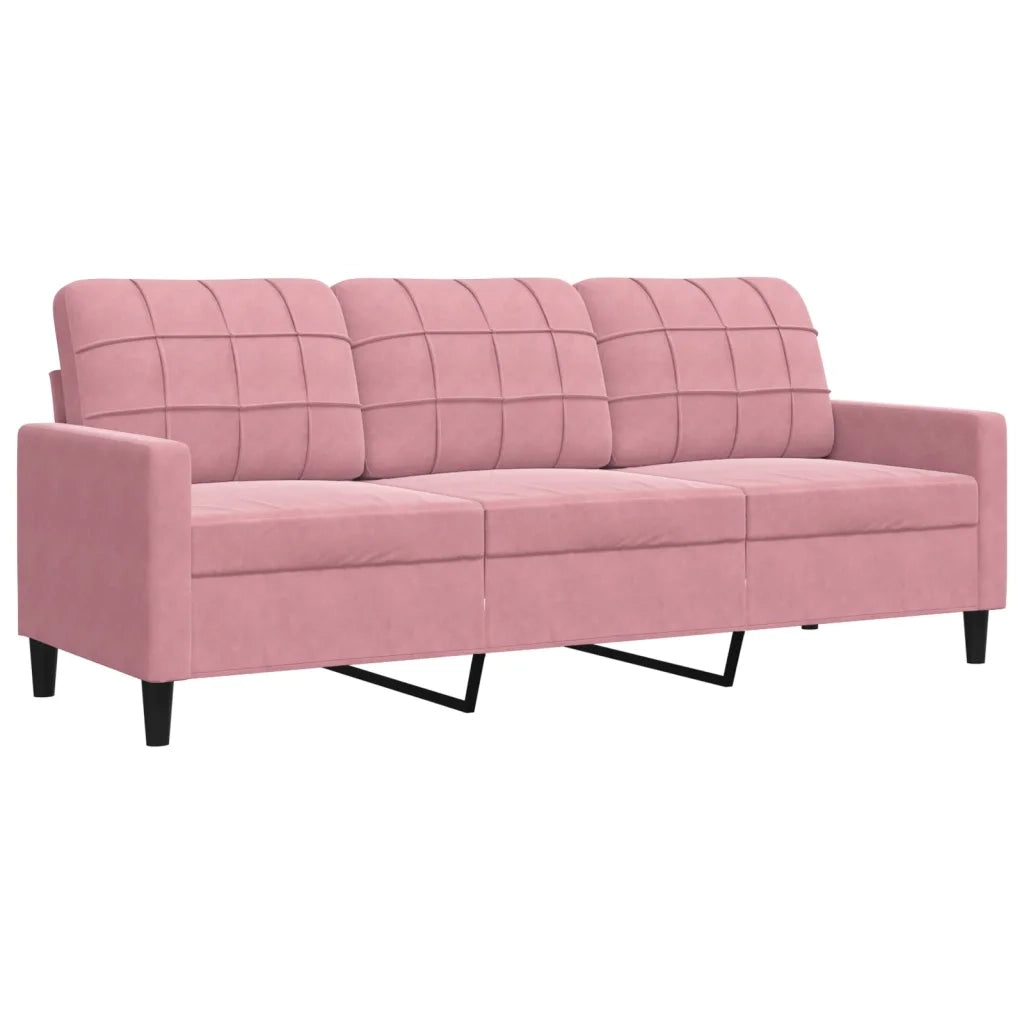 Set di Divani 3 pz con Cuscini e Rinforzi rosa in Velluto 3278424