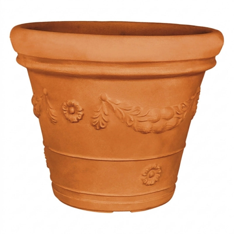 Vaso decorativo classico tradizionale Ø60 H50 in polimero resistente terracotta per piante per giardini e terrazze - Made in Italy - Monacis