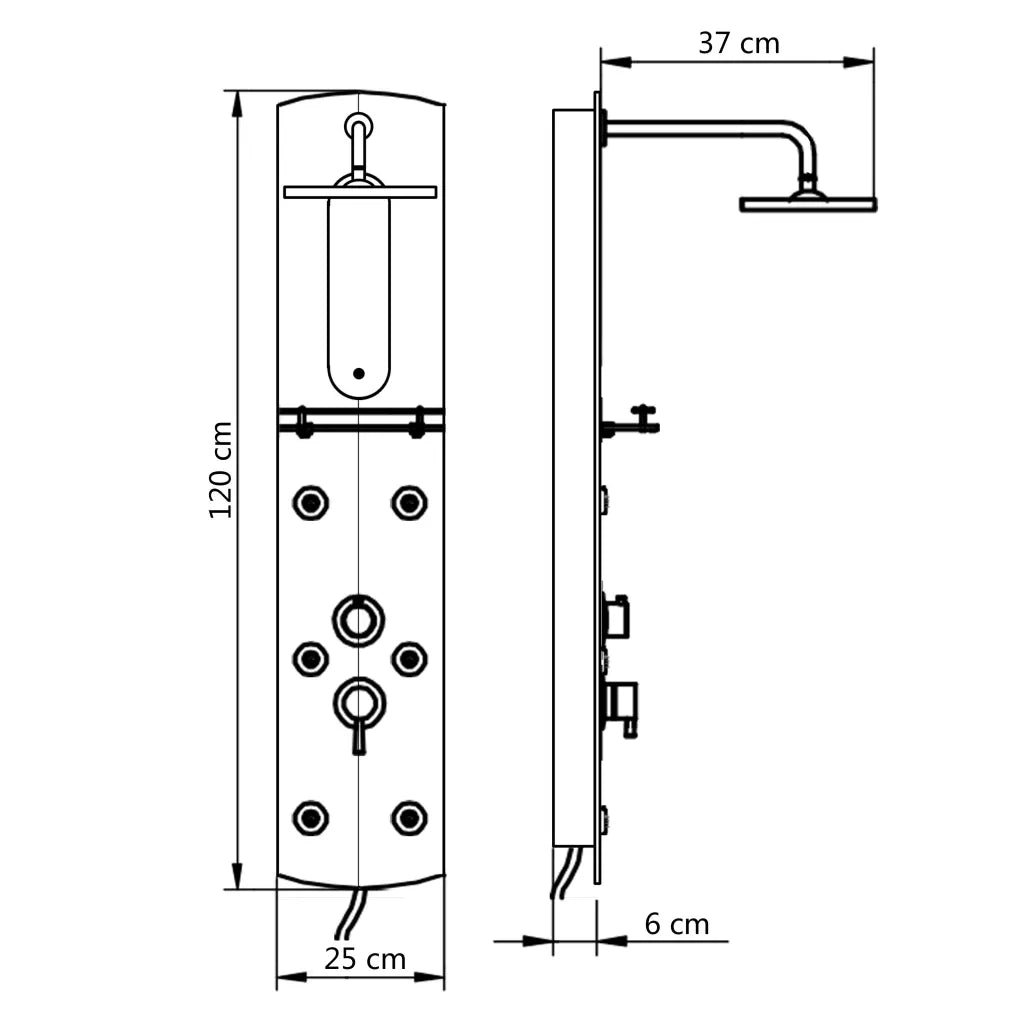 Pannello Doccia 25x43x120 cm Argento CFW9245648