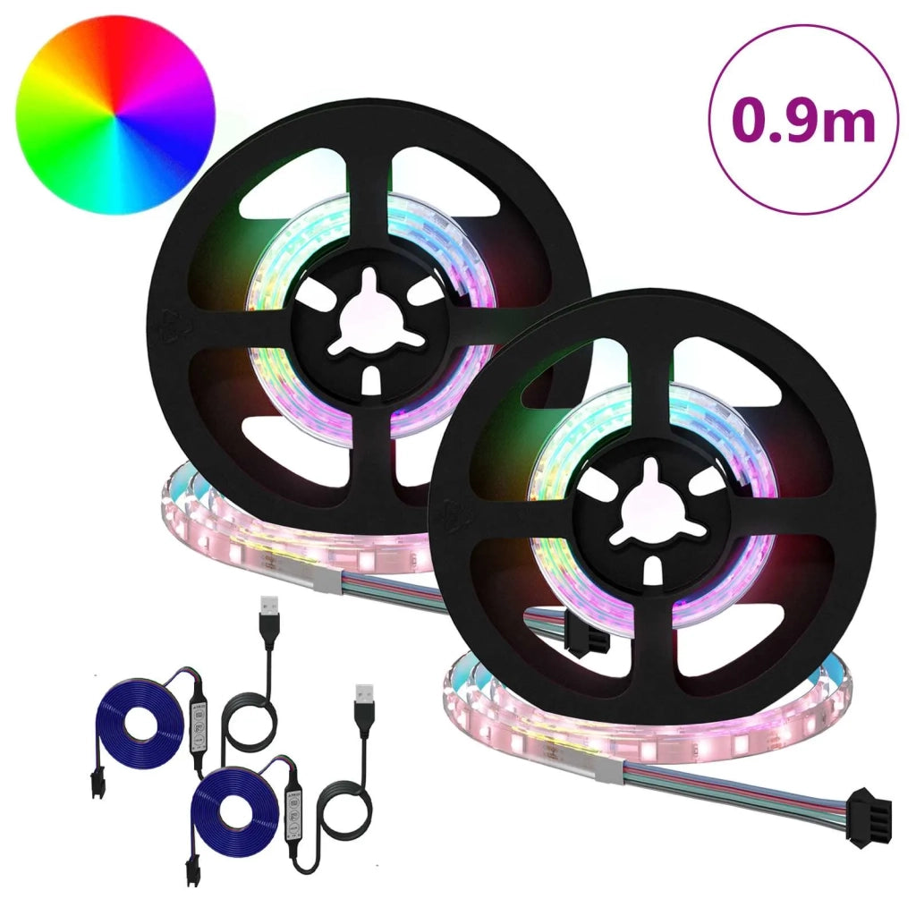 Striscia LED 2 pcs Nero e trasparente 450 mm Rame e plastica 3429096