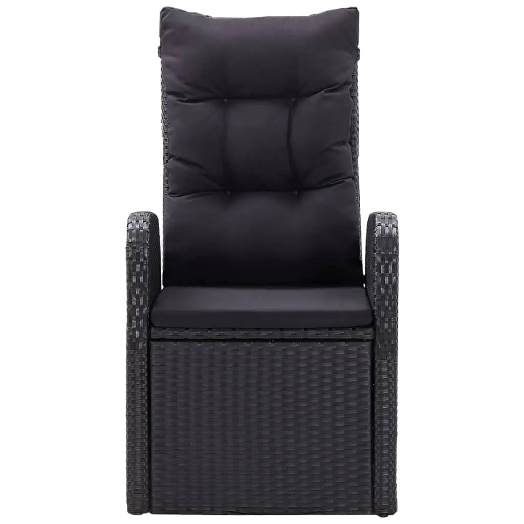 Set da Pranzo da Giardino 7 pz con Cuscini Nero 3099503