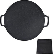 Piatto Grigliato in Acciaio con Superficie Antiscorrosiva - Distribuzione di Calore Uniforme - Ideale per Carne/Gamberi - Diametro 30cm - Piastra di Griglia