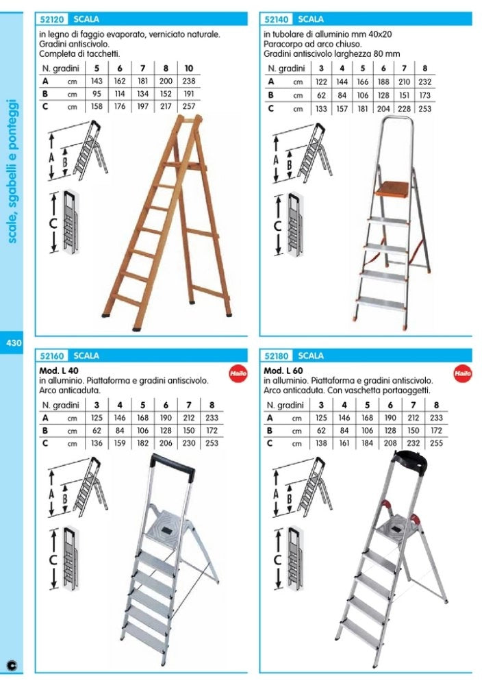 1pz hailo scala alluminio art.l60 6 gradini cod:ferx.22928