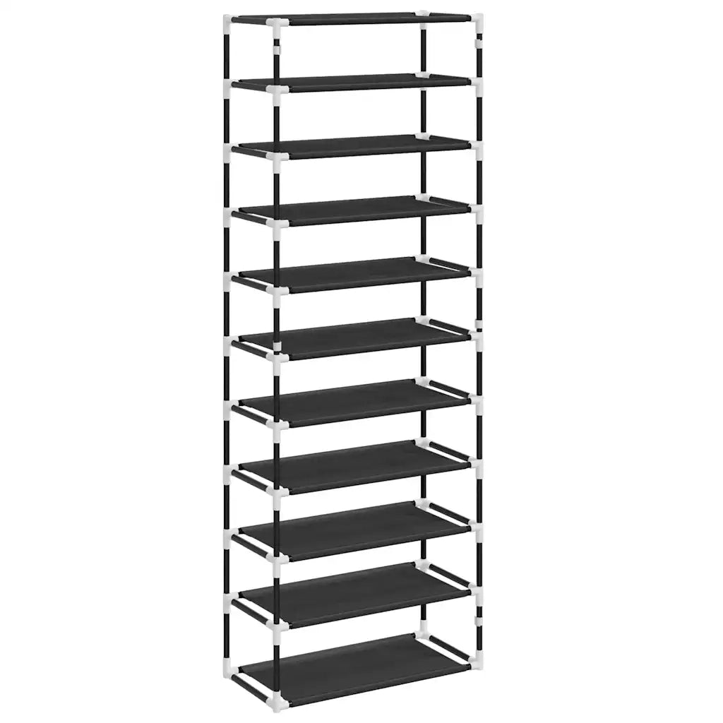 Scarpiera Nera 60x30x166 cm in Tessuto 282463
