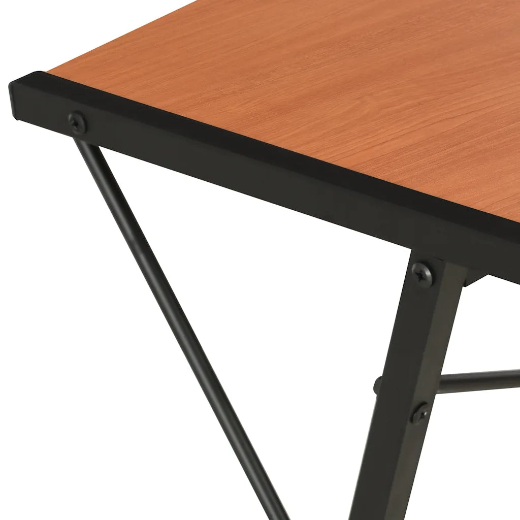 Scrivania con Ripiano Nera e Marrone 116x50x93 cm 20290