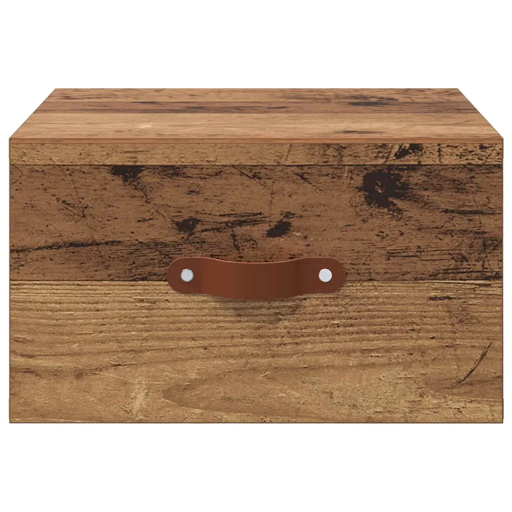 Mobiletto da comodino a parete Legno vecchio 35 x 35 x 20 cm 882335