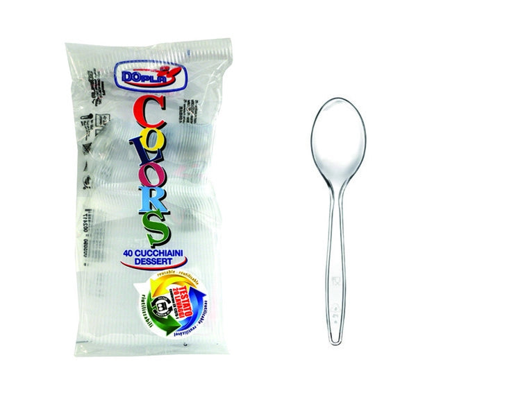 CUCCHIAINI TRASPARENTI PZ.40 - 30 confezione DOPLA