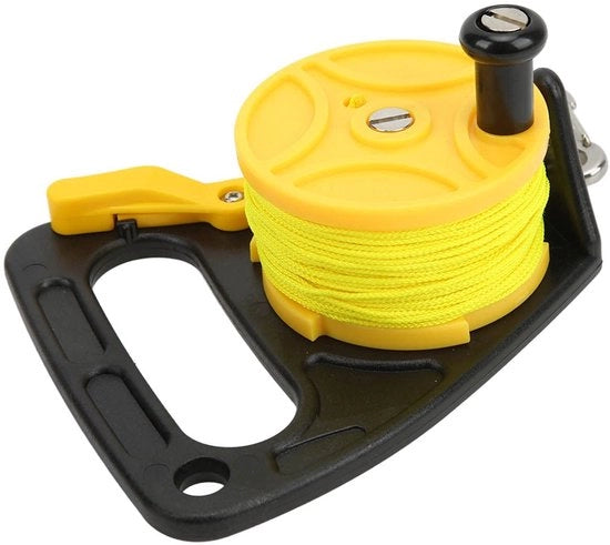Rullo per immersioni con stopper per dita - Rullo per immersioni - Attrezzatura per immersioni - Sport acquatici - Sottomarino - 46m cavo - Rullo per immersioni con manovella - Rullo per immersioni in acciaio inossidabile